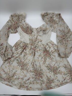 Floral Dress Size Small Bridgerton Cottagecore Fairy Peasant Milkmaid Victorian